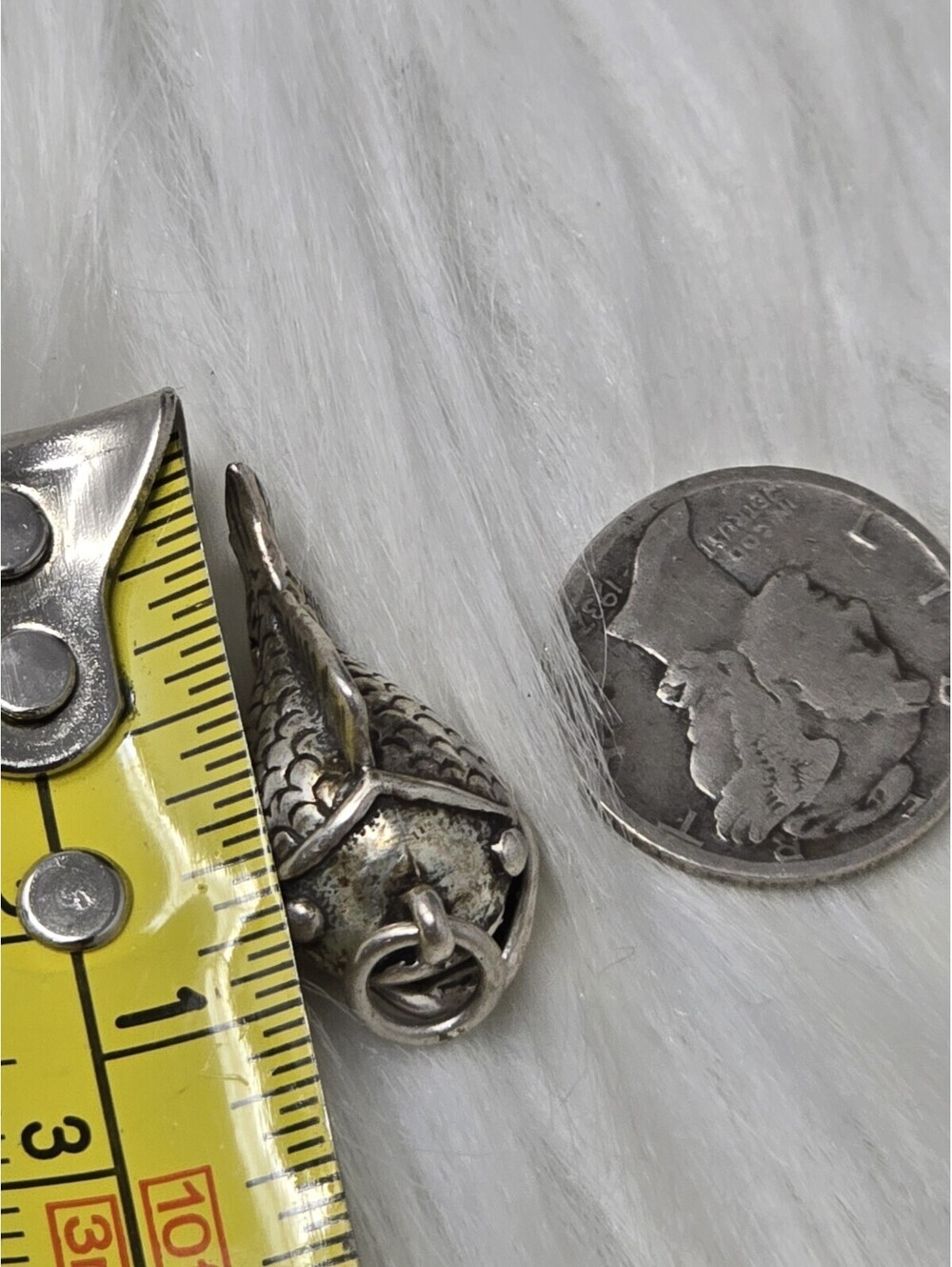 Vintage Sterling Jonah Fish Opening Mouth Charm Figure - Picture 7 of 7
